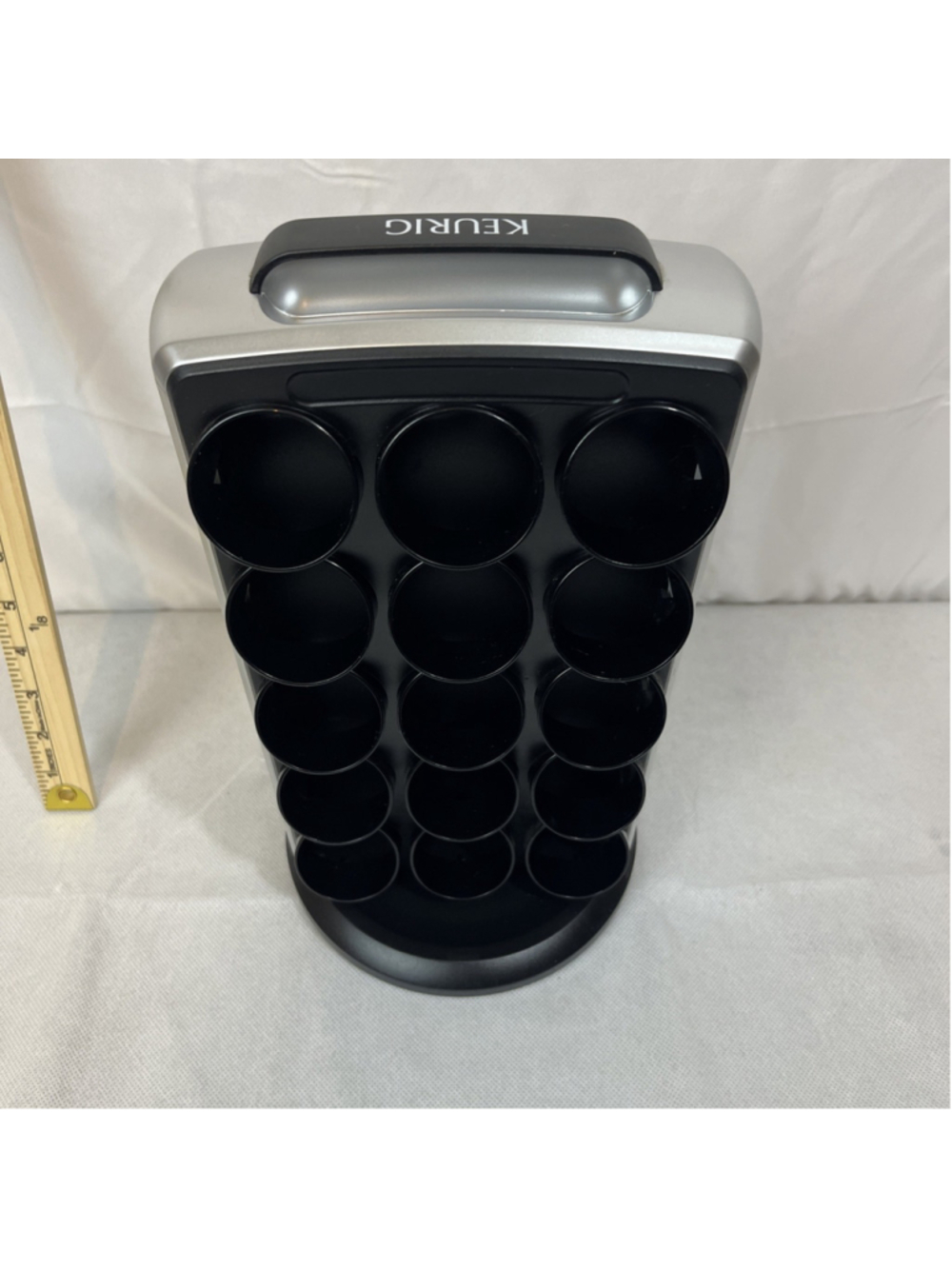 Keurig K-Cup K-Pod Holder 30 Coffee Pod Spinning Carousel Silver & Black KCC-30